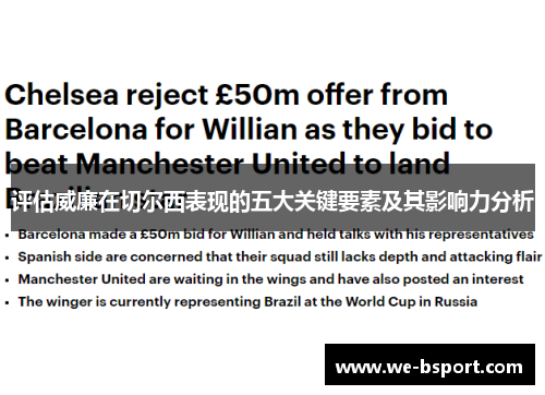 评估威廉在切尔西表现的五大关键要素及其影响力分析